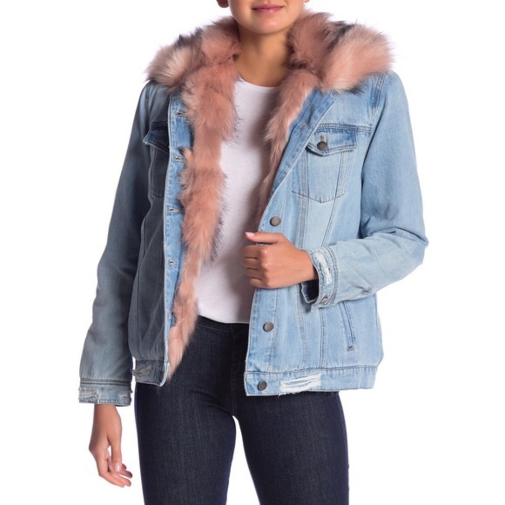 AFRM Izzy Faux Fur Trucker Jacket
